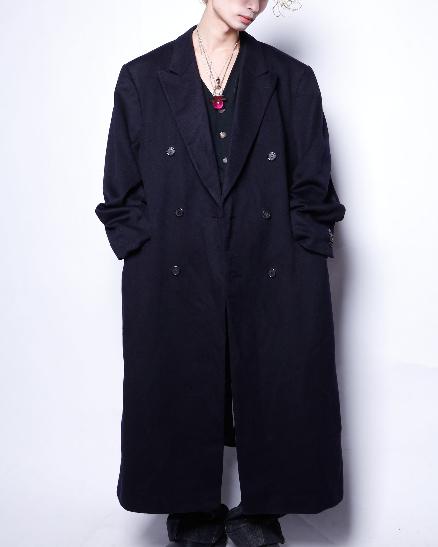 vintage double breasted wool chesterfield long coat