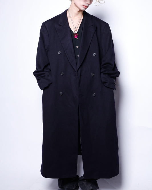 vintage double breasted wool chesterfield long coat