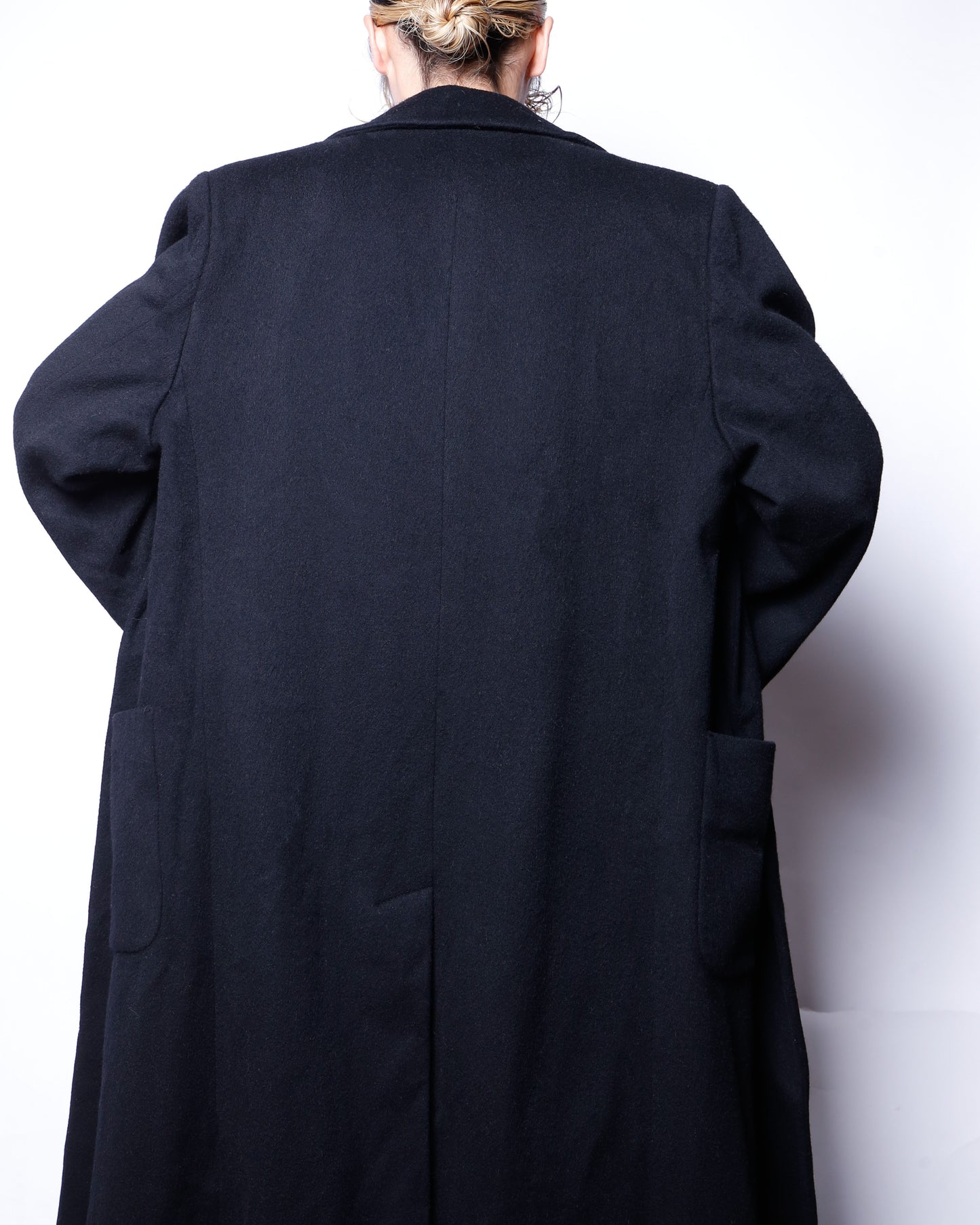 vintage 90's perry ellis double breasted chesterfield wool coat