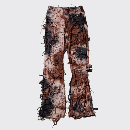 vintage acid ripped flare trousers