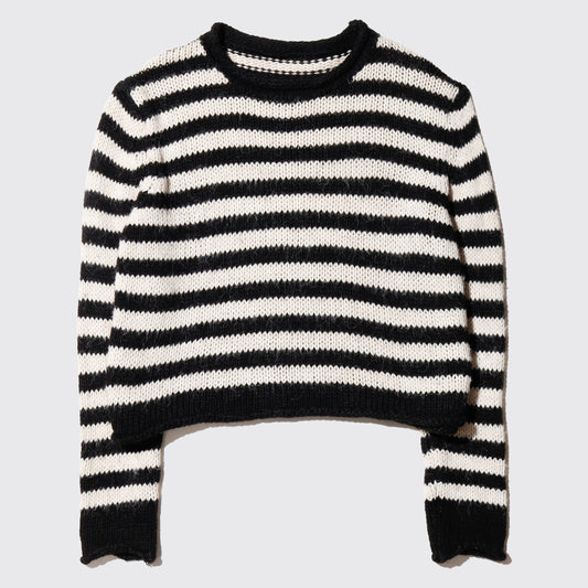 vintage euro cropped border sweater