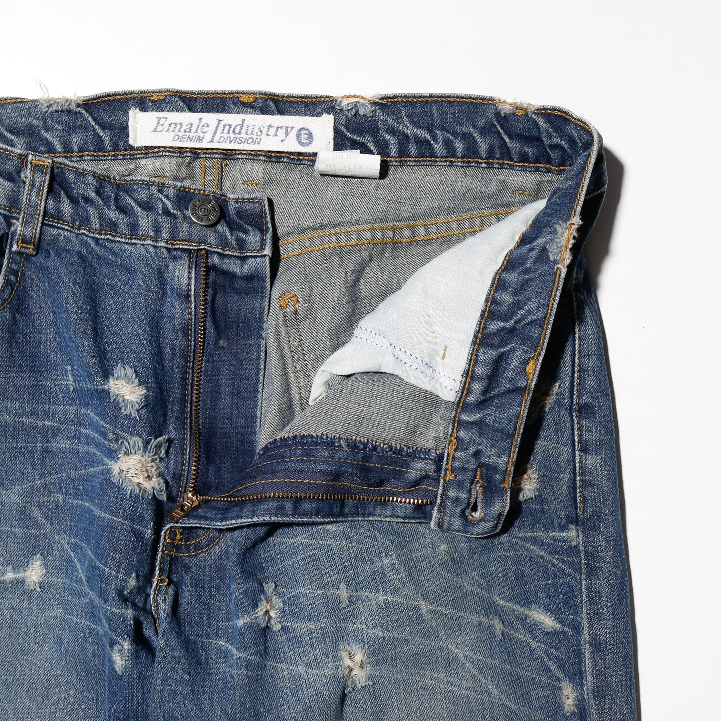 vintage low rise distressed flare jeans