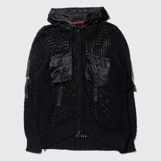 vintage luisa ceranu hybrid mesh hoodie