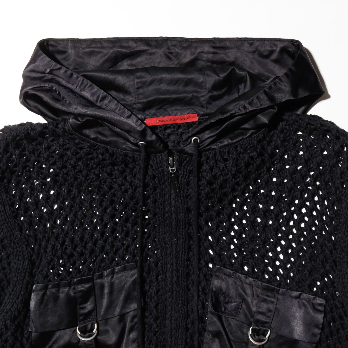 vintage luisa ceranu hybrid mesh hoodie