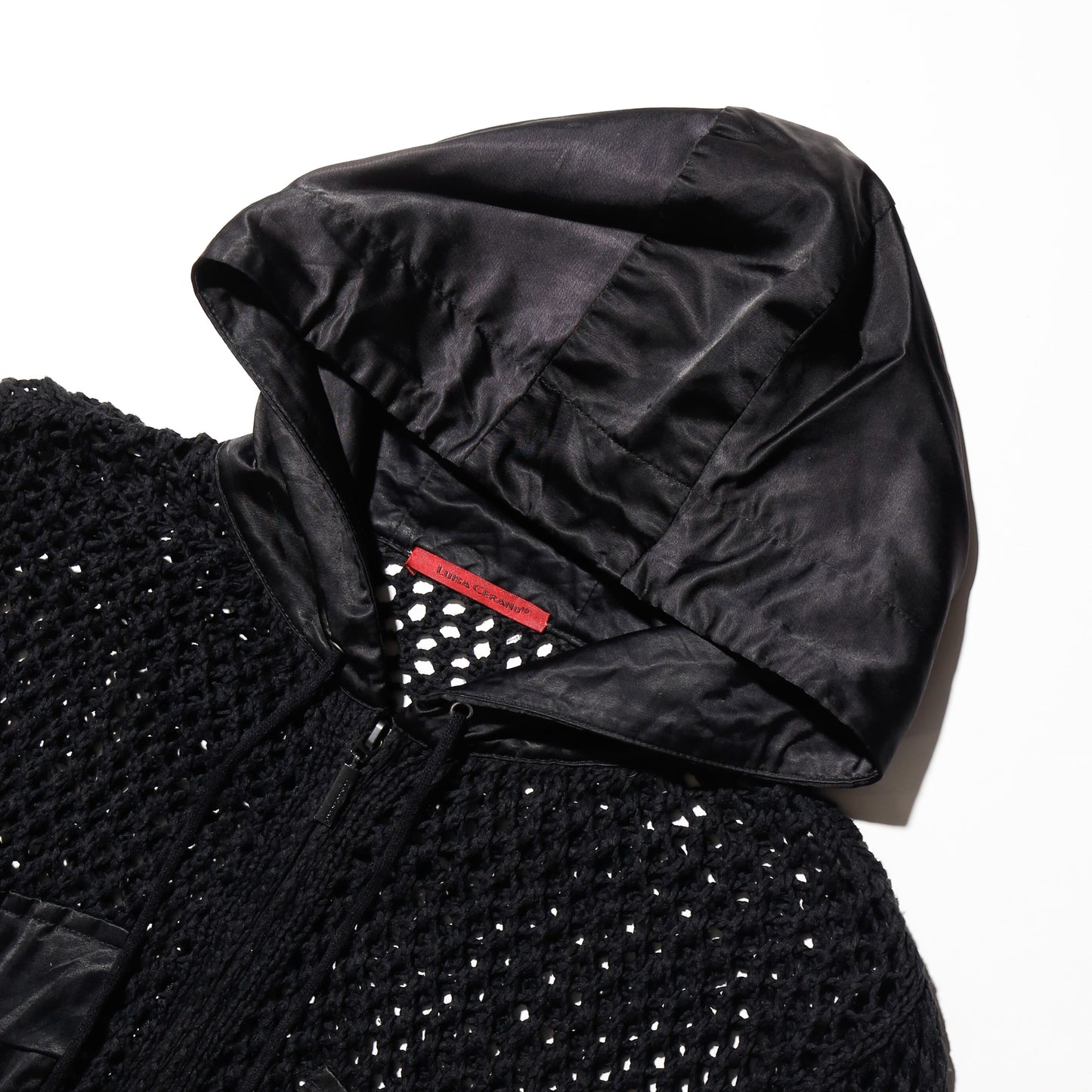 vintage luisa ceranu hybrid mesh hoodie