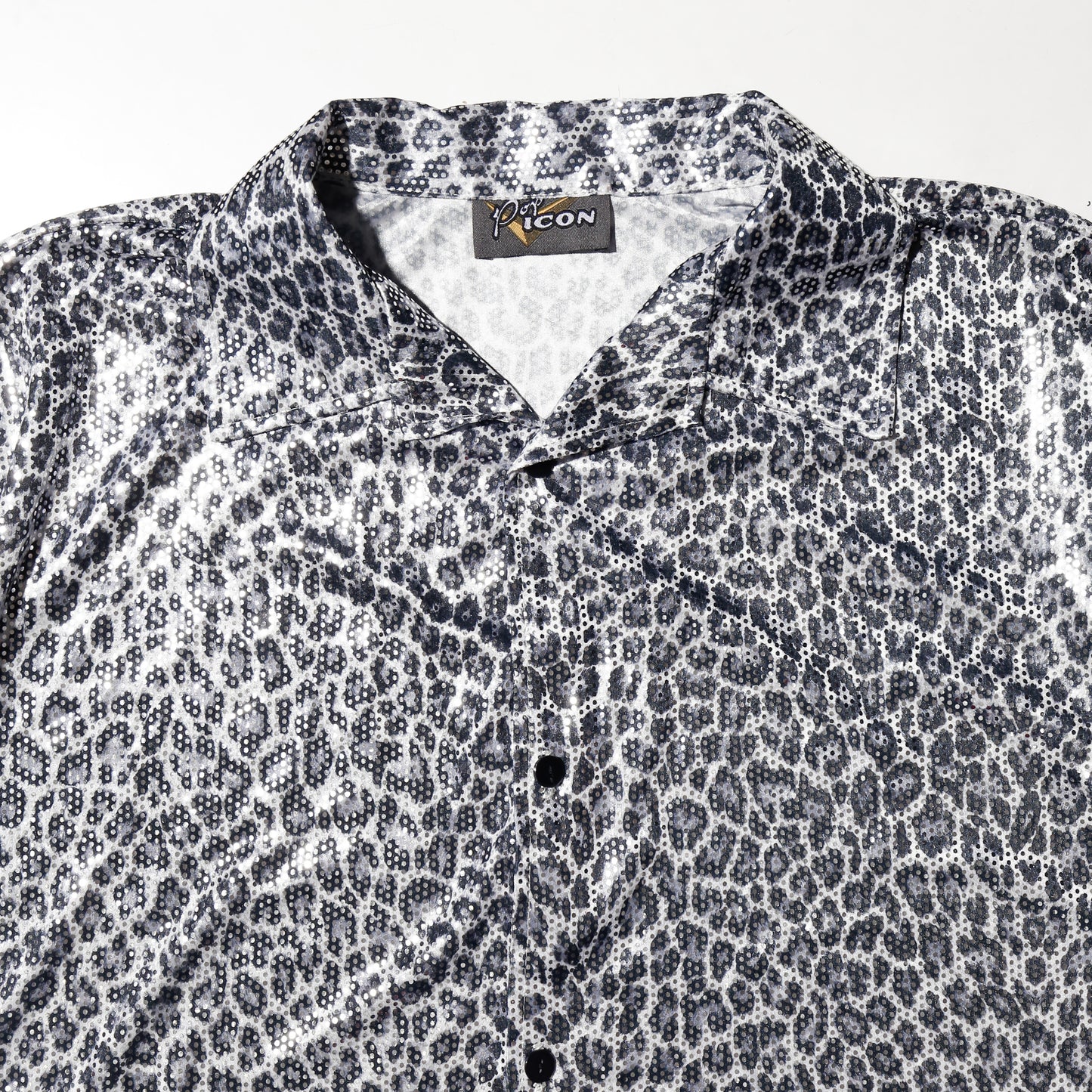 vintage 90's metalic leopard h/s shirt