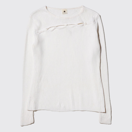 vintage decollete ribbed cut sew