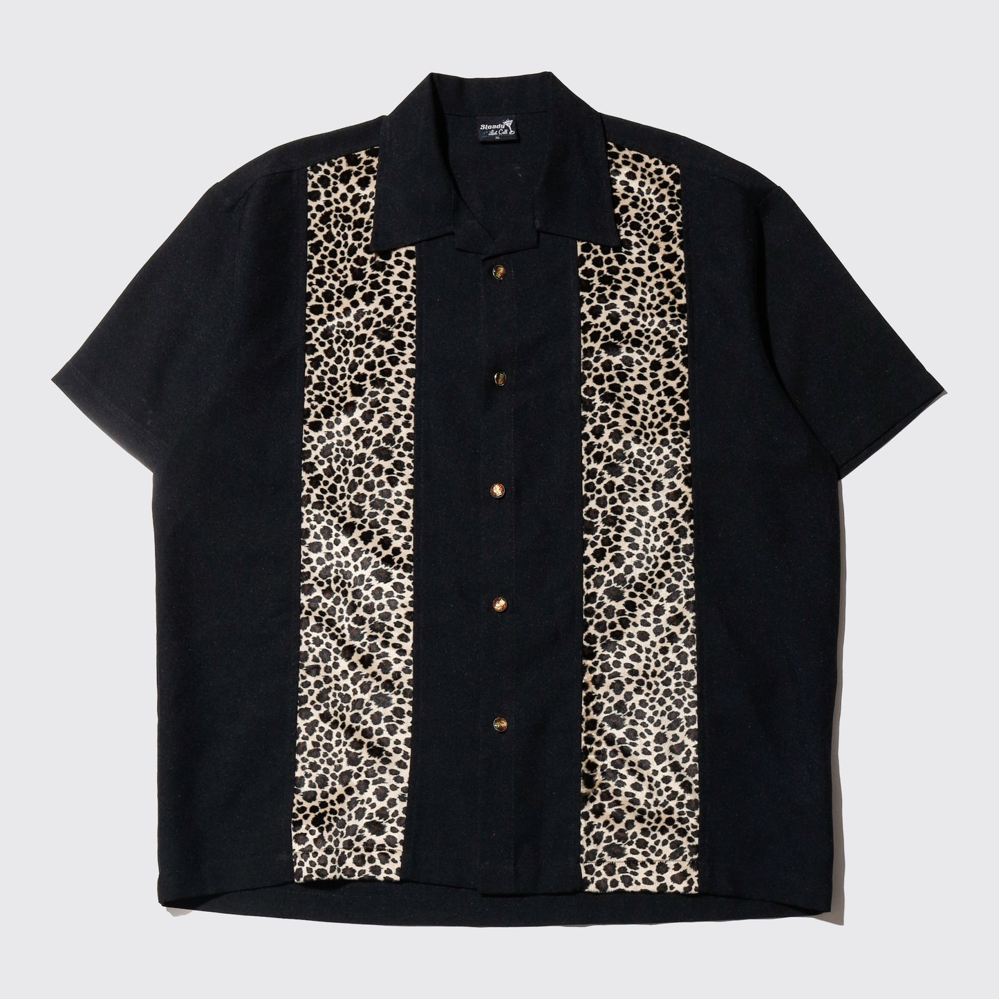 vintage leopard stripe bowling h/s shirt