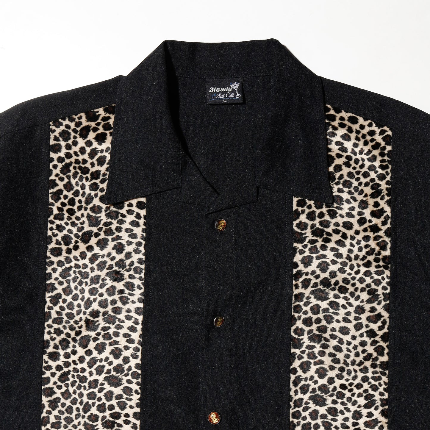 vintage leopard stripe bowling h/s shirt