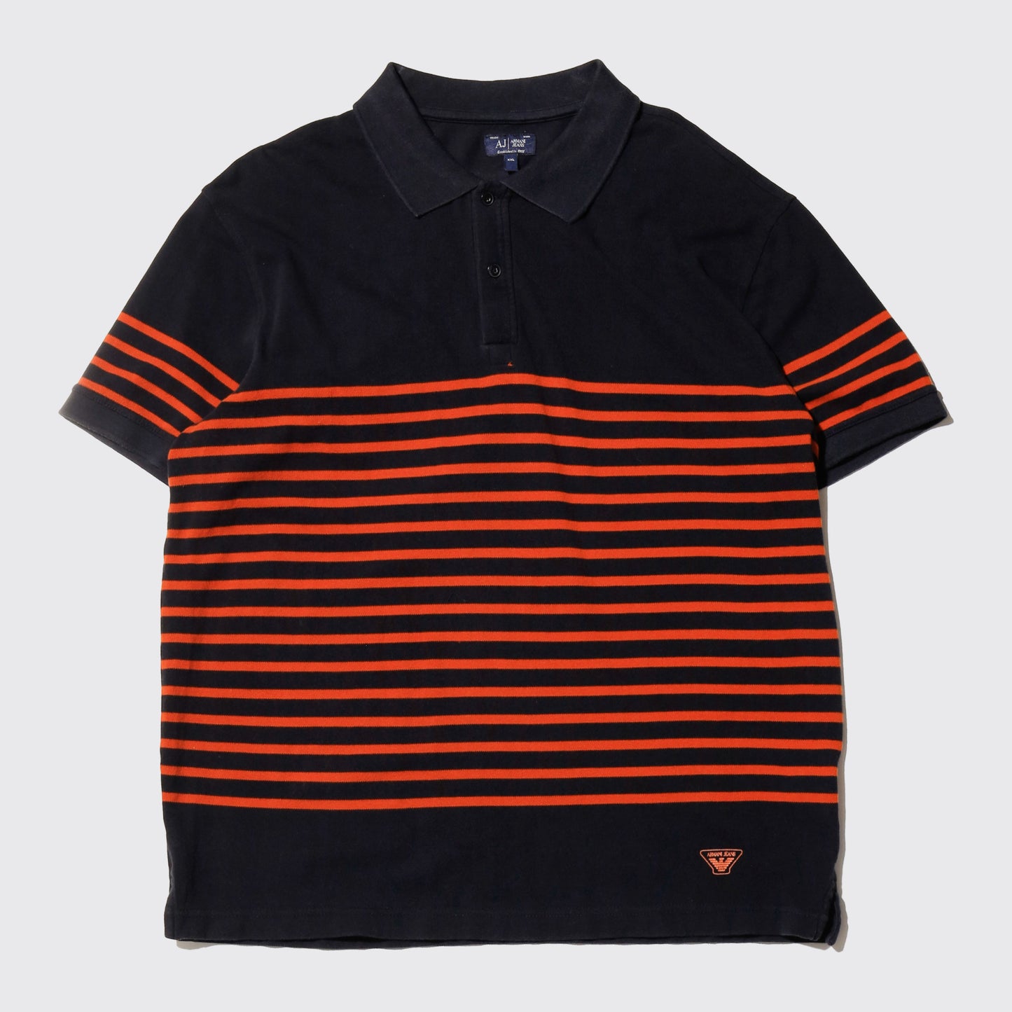 vintage armani jeans border polo h/s