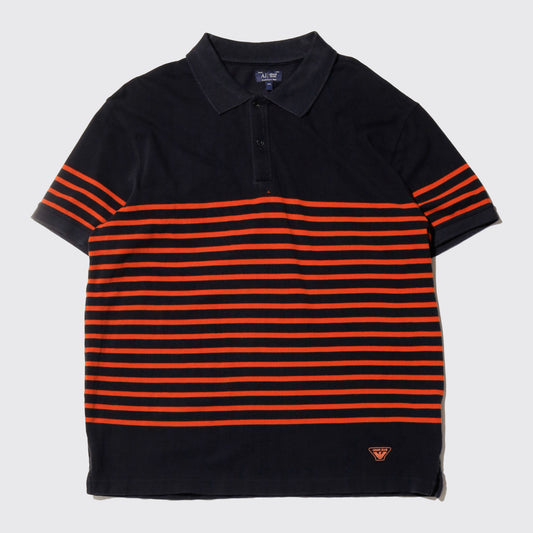 vintage armani jeans border polo h/s
