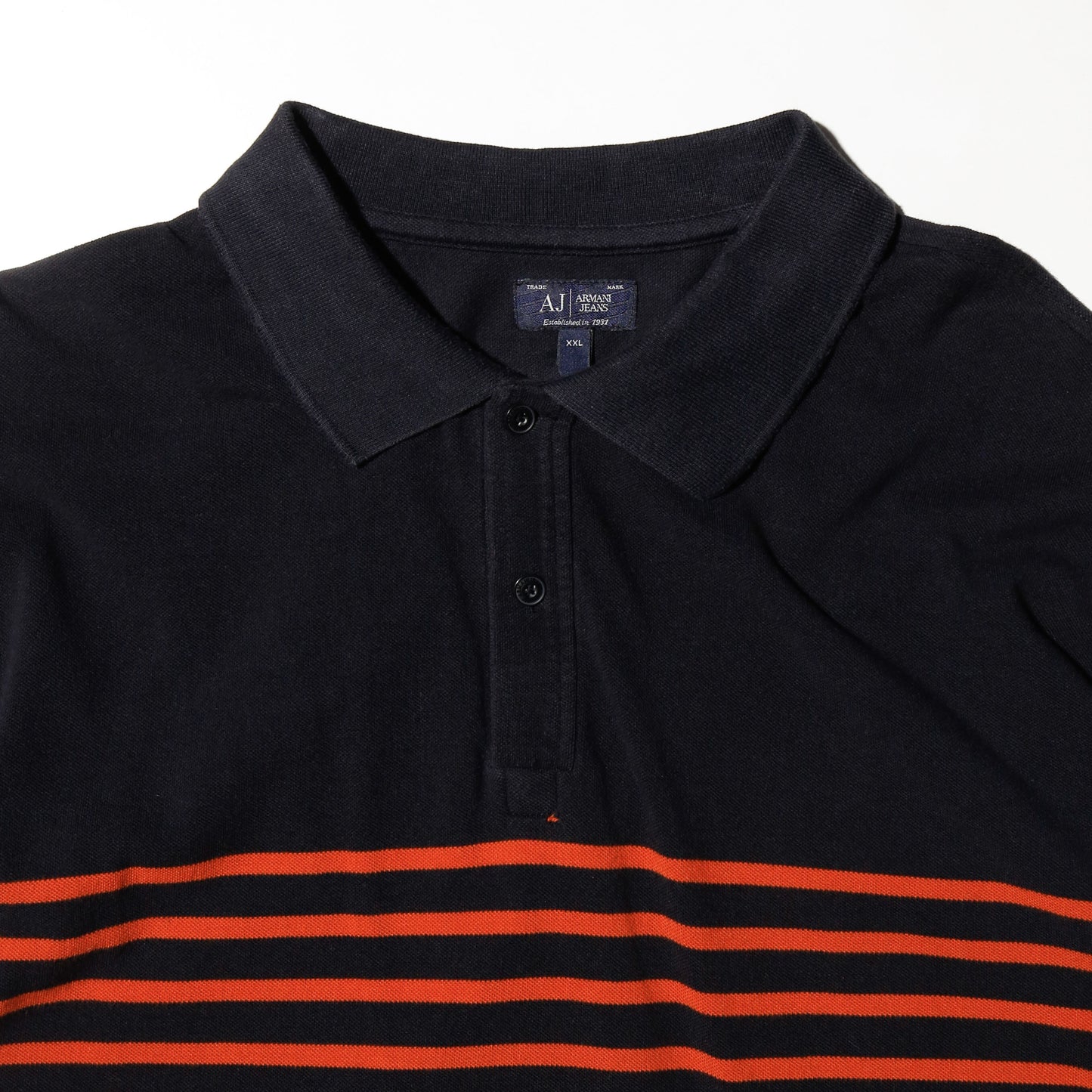 vintage armani jeans border polo h/s