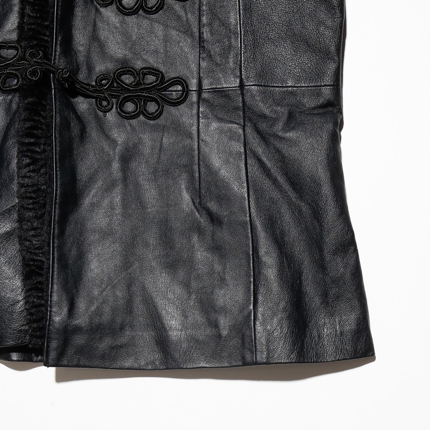 vintage 90's frog closure leather napoleon jacket