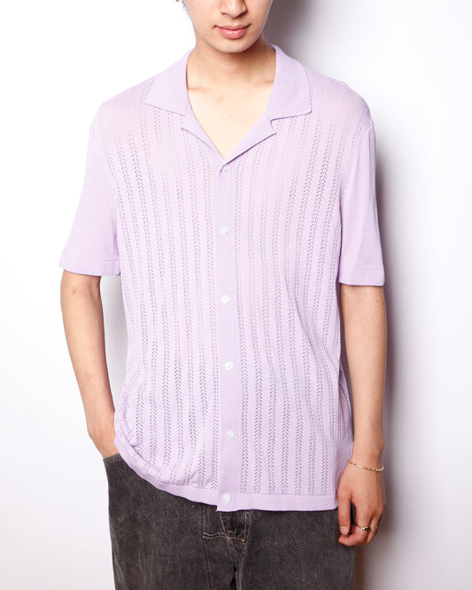 vintage sheer lace knit h/s shirt