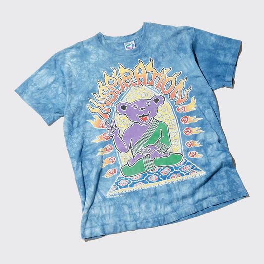 vintage 1995's Grateful Dead inspiration bear by david opie t-shirt, body liquid blue
