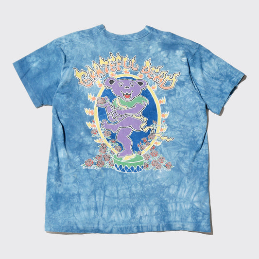 vintage 1995's Grateful Dead inspiration bear by david opie t-shirt, body liquid blue