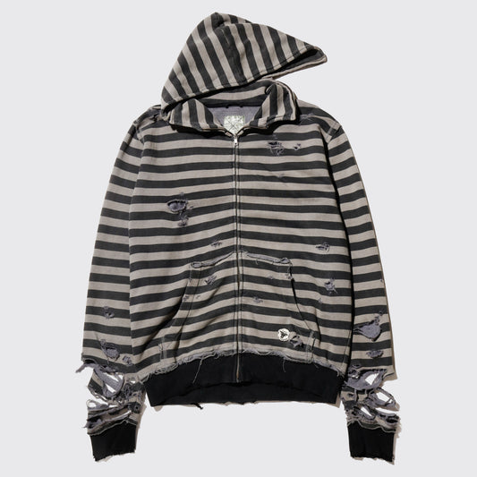 *one-off border broken hoodie , detachable hoodie