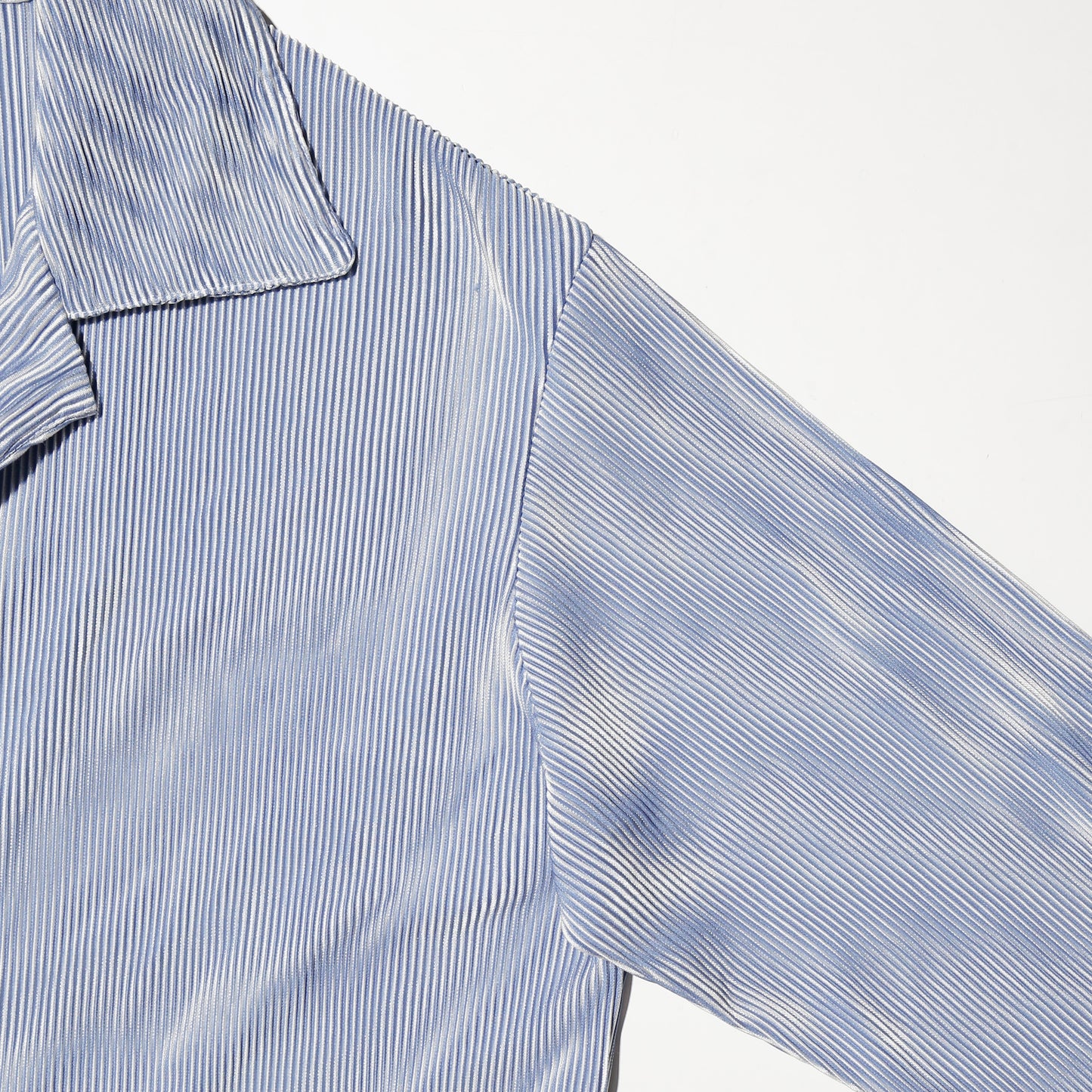 vintage pleats open collar shirt