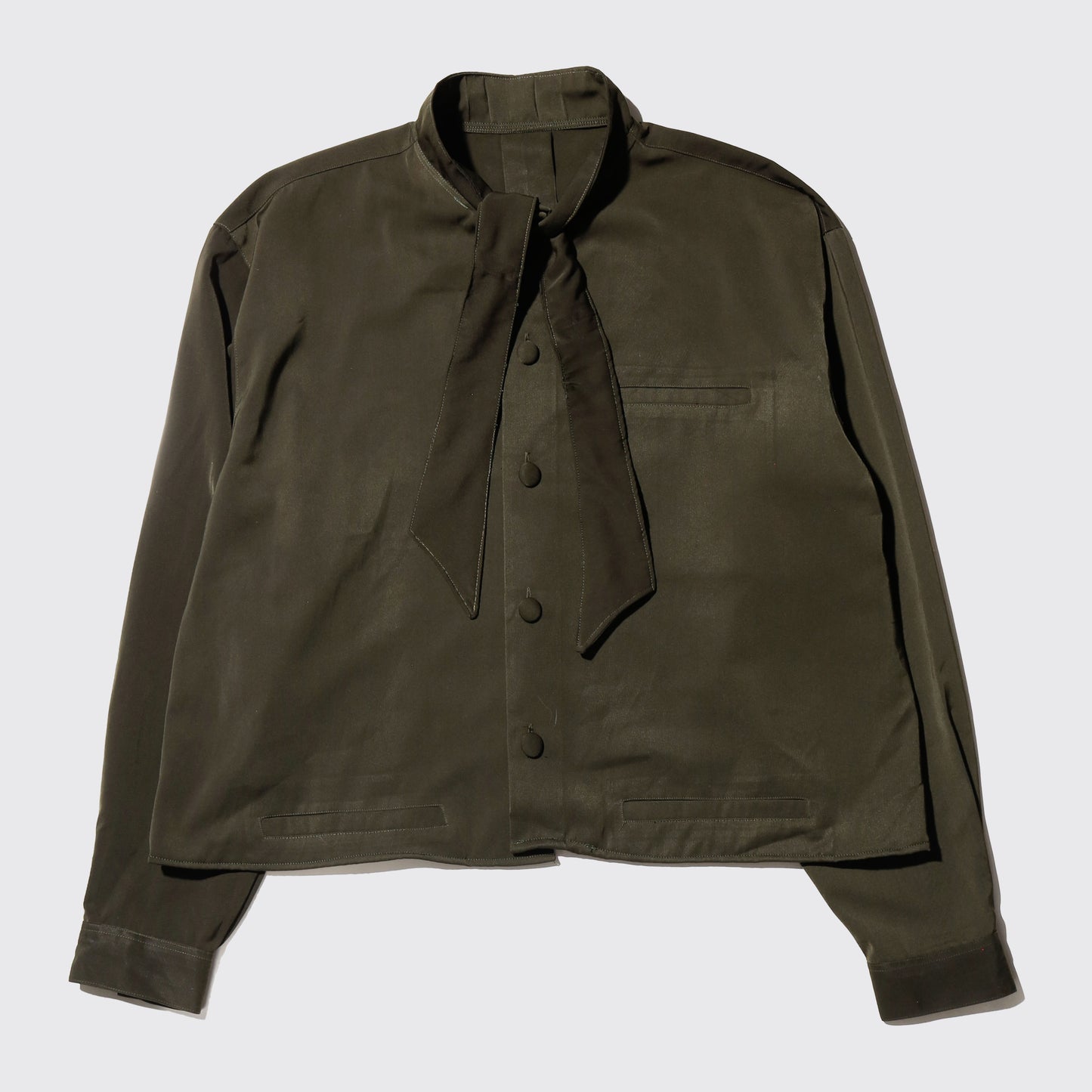 *one-off cropped bowtie gabardine shirt