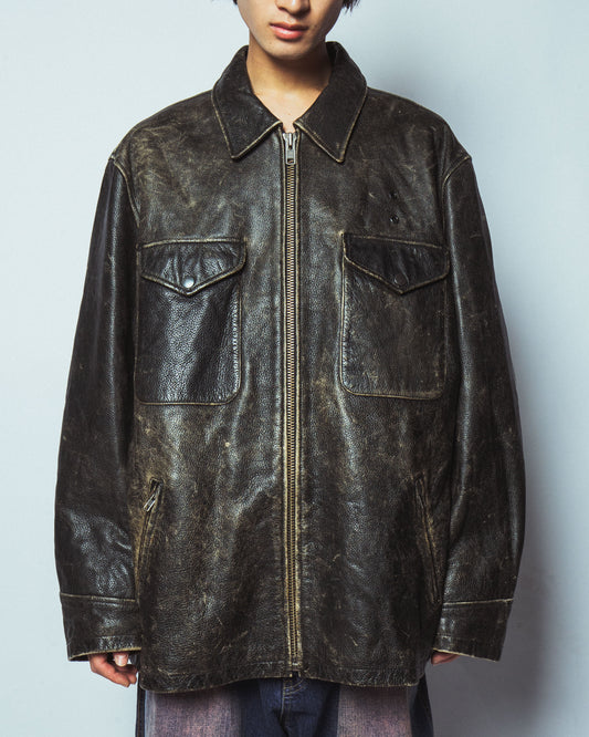 vintage gap fade leather jacket