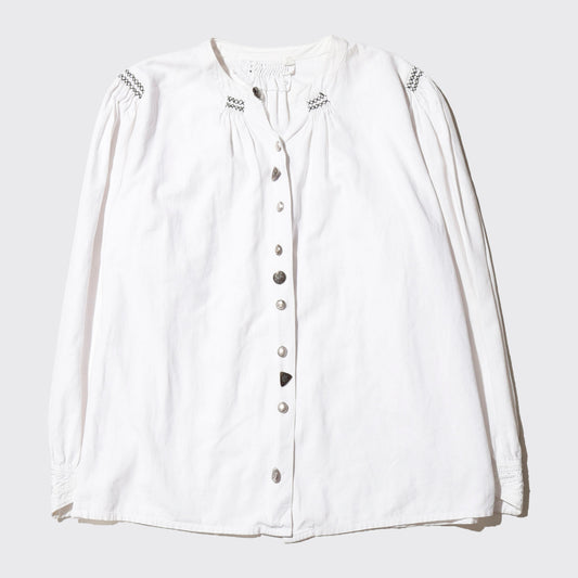 vintage euro smocking folklore shirt