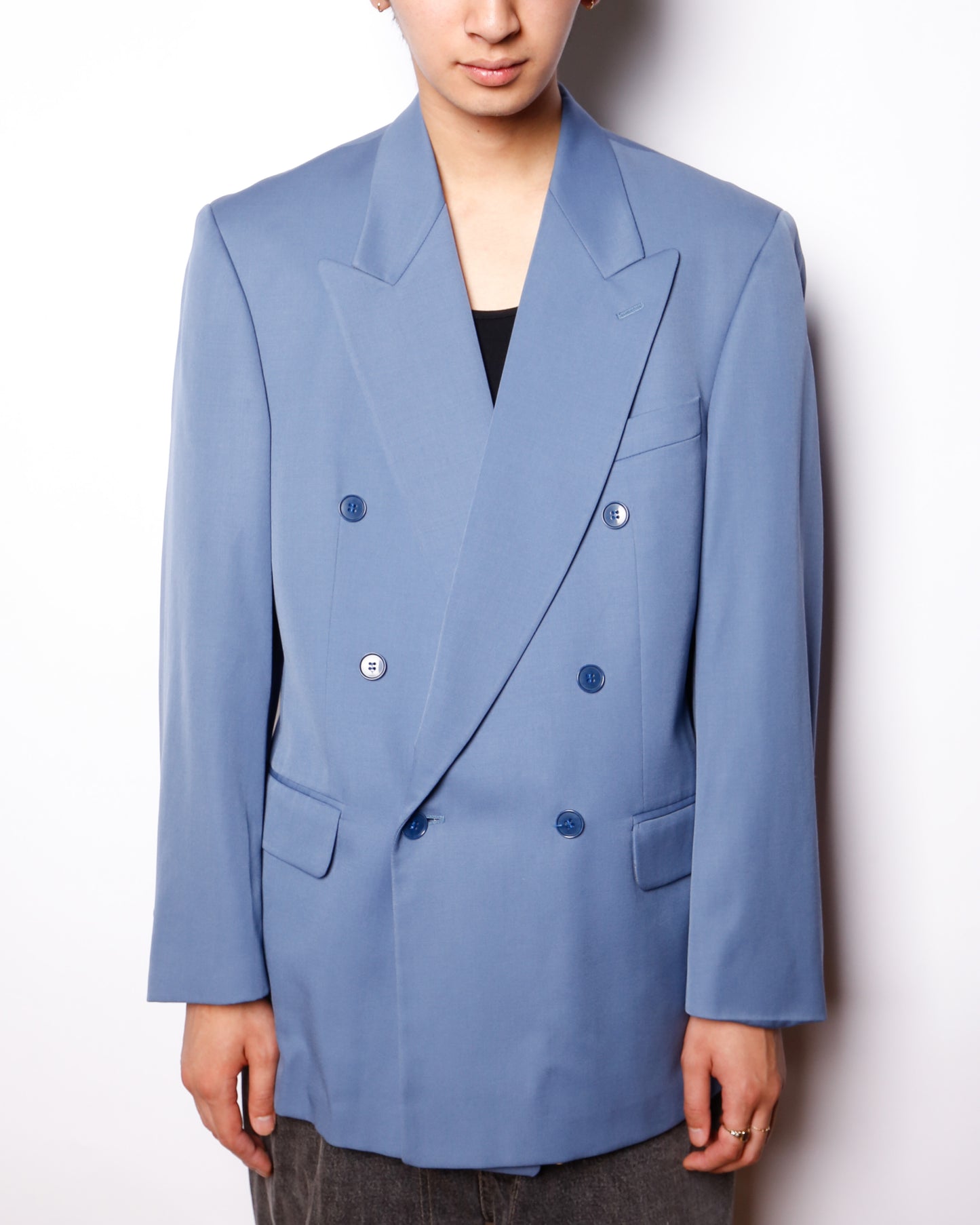 vintage gabardine double breasted tailored jacket