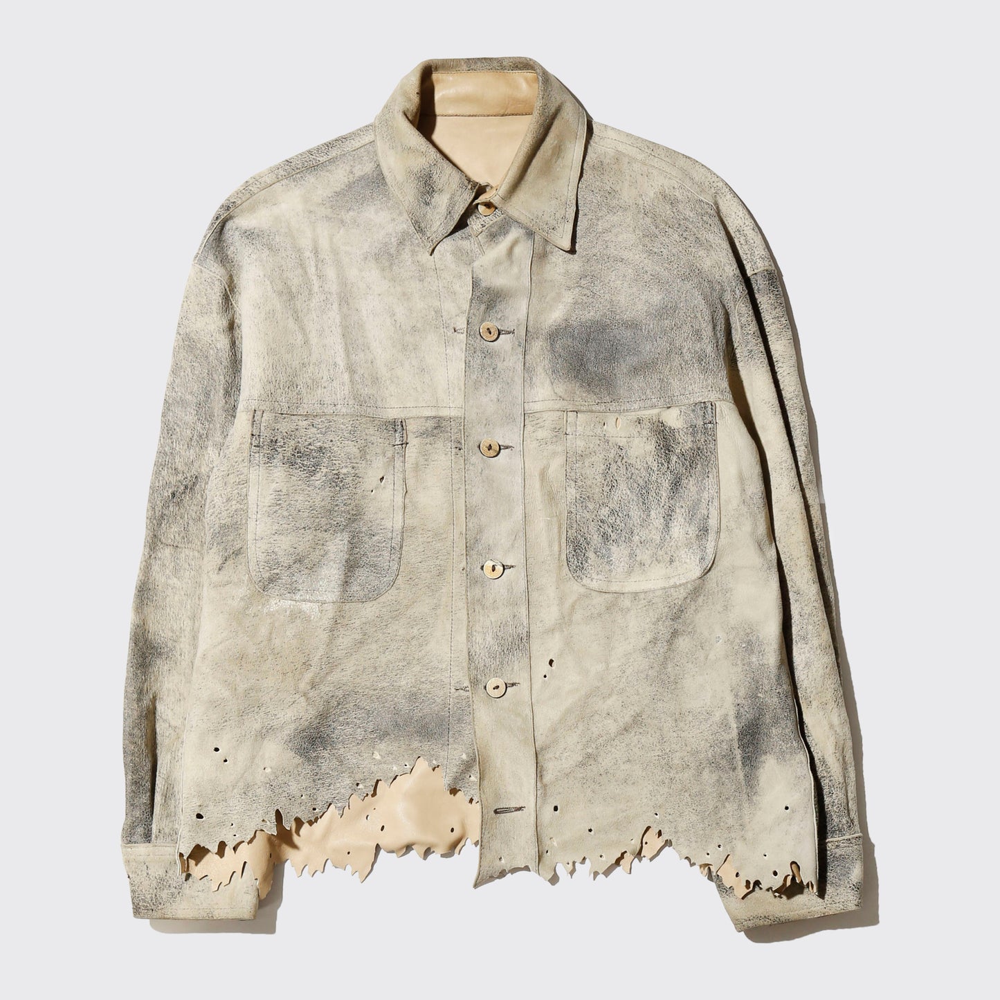 vintage reversible dust broken leather jacket