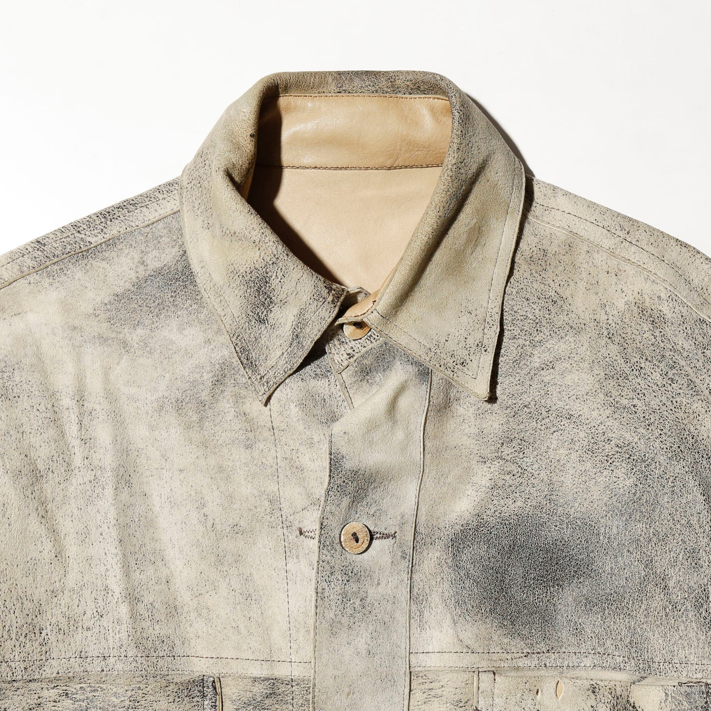 vintage reversible dust broken leather jacket