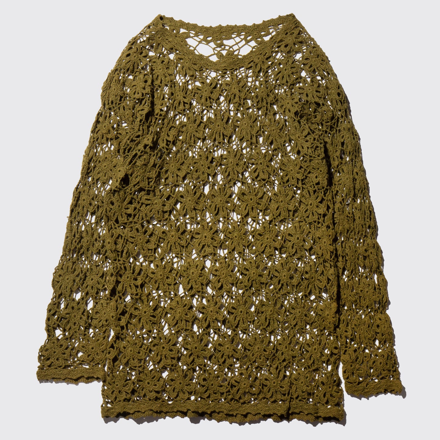 vintage flower crochet pullover