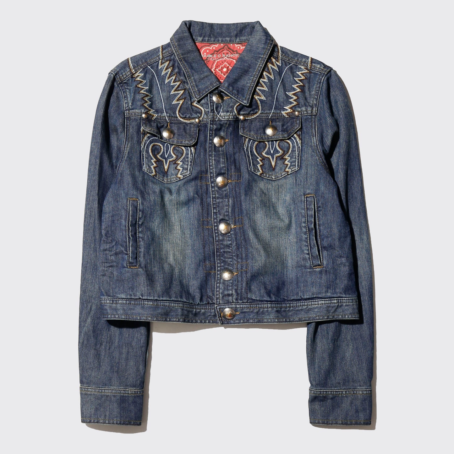 vintage western broderied trucker jacket