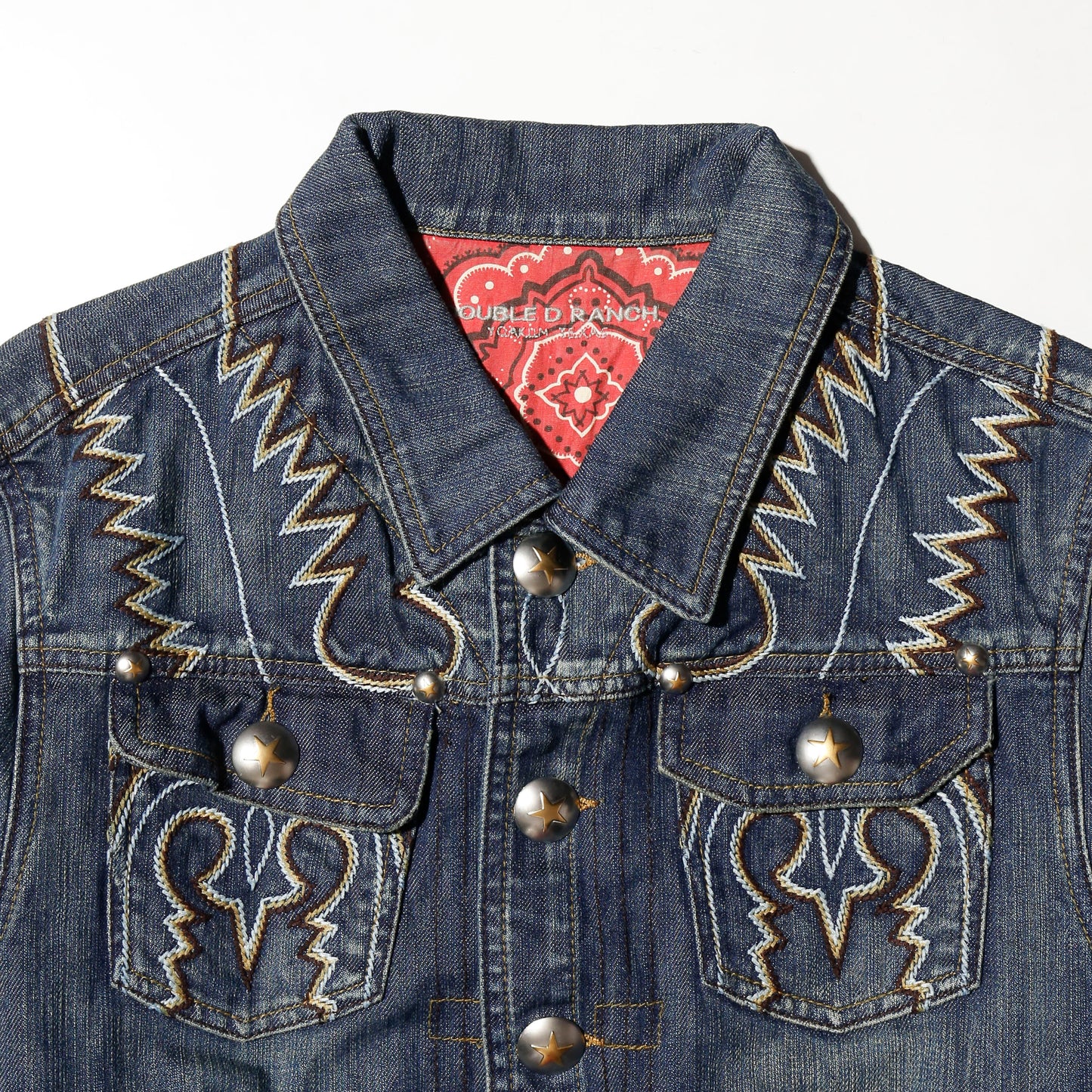 vintage western broderied trucker jacket