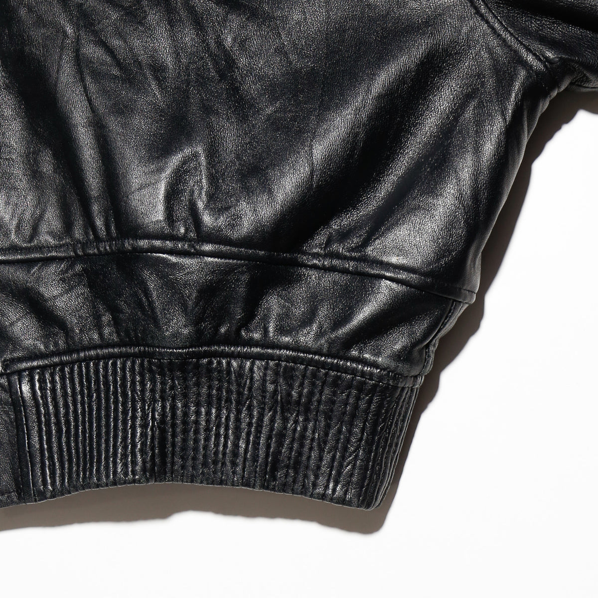 vintage cropped leather bomber jacket