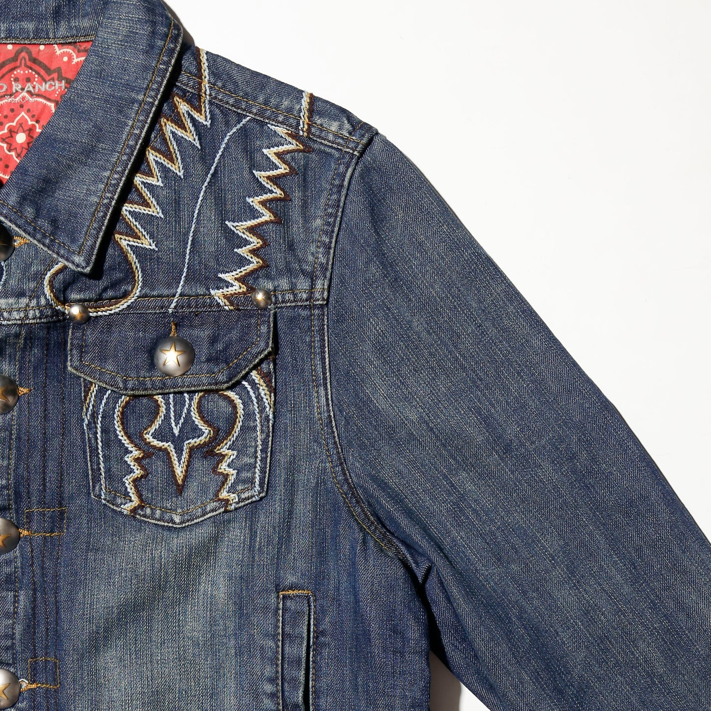 vintage western broderied trucker jacket