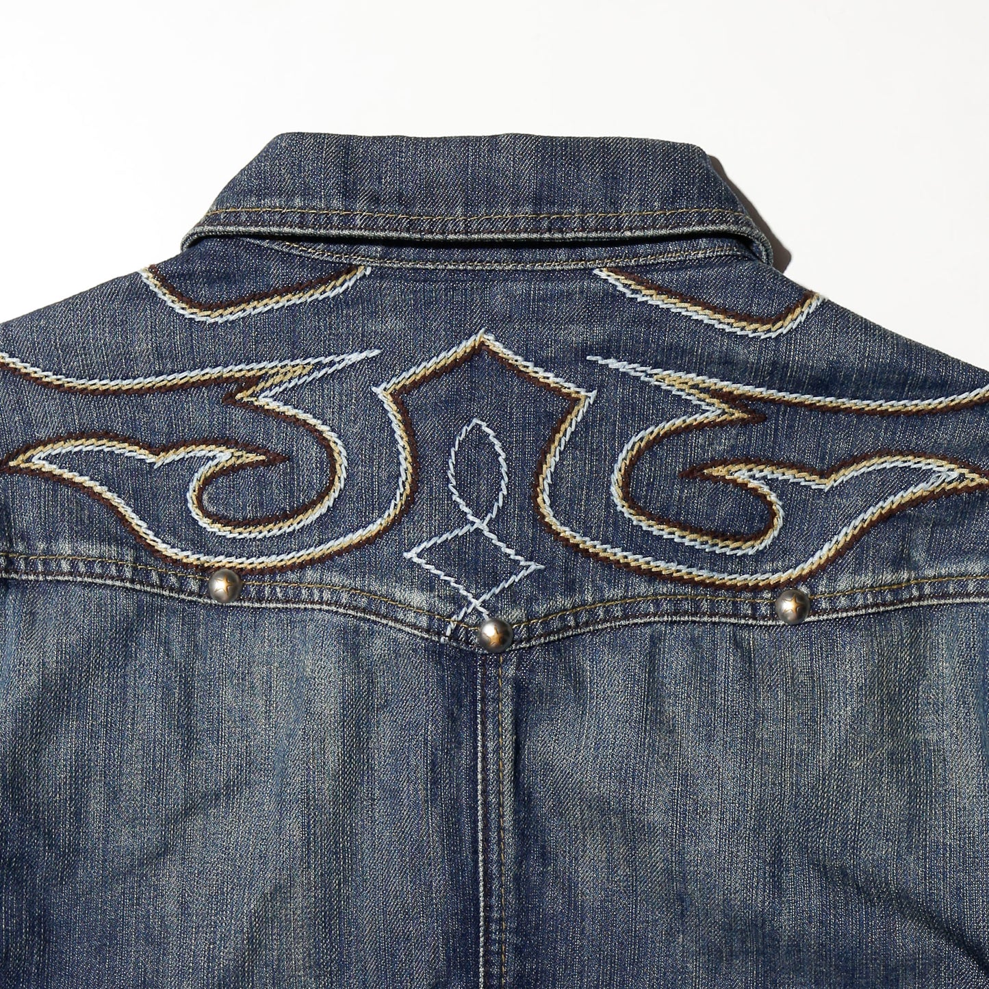 vintage western broderied trucker jacket