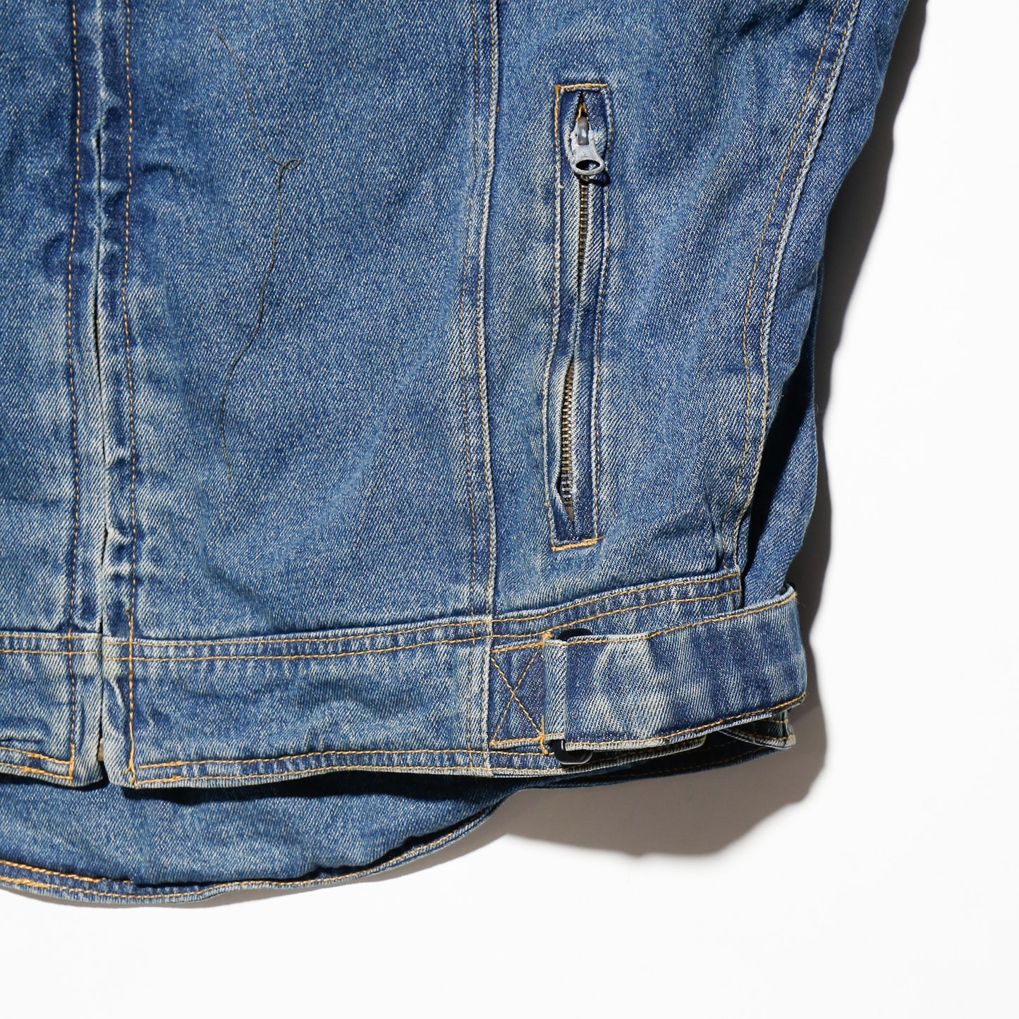 vintage 00's denim motorcycle jacket , detachable liner