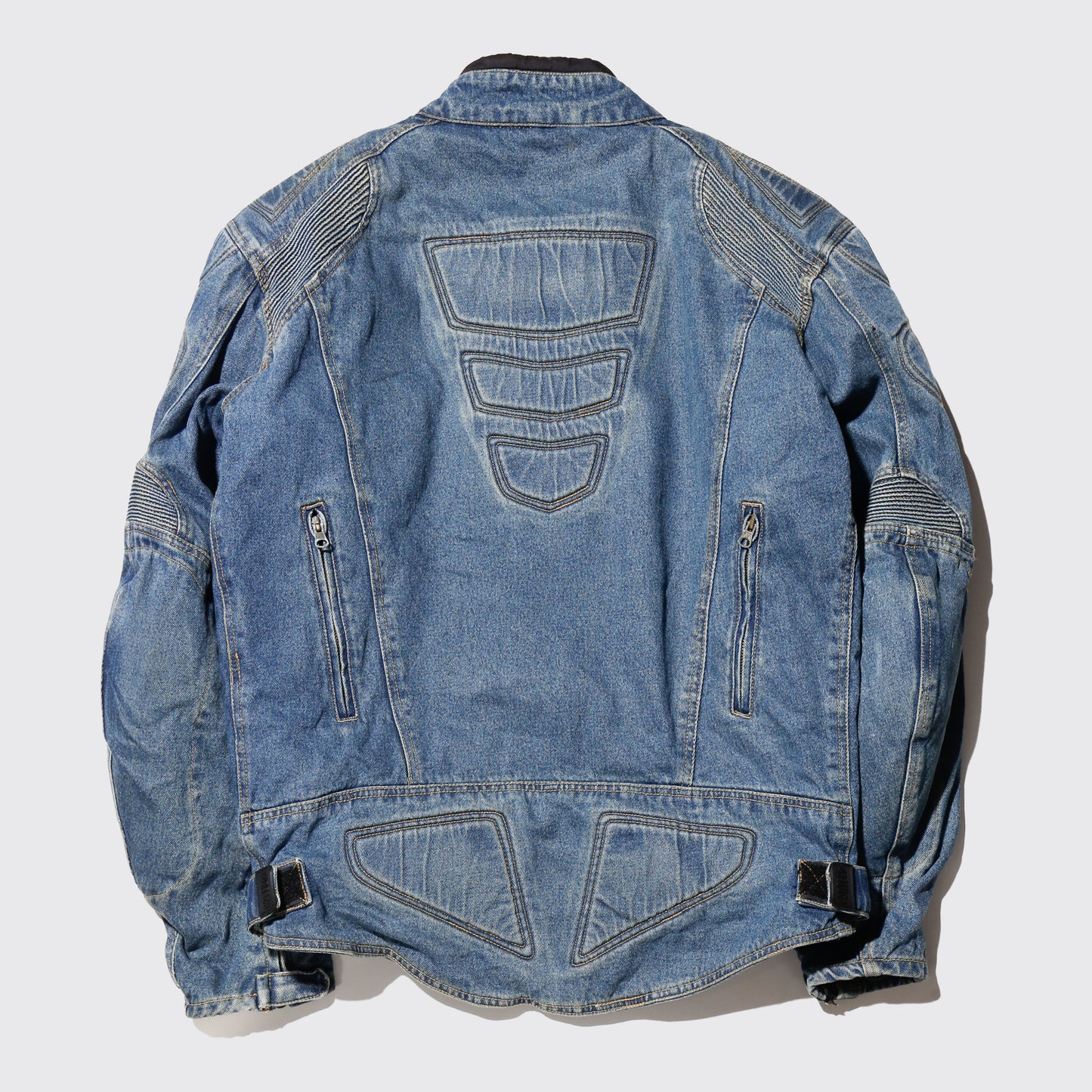 vintage 00's denim motorcycle jacket , detachable liner