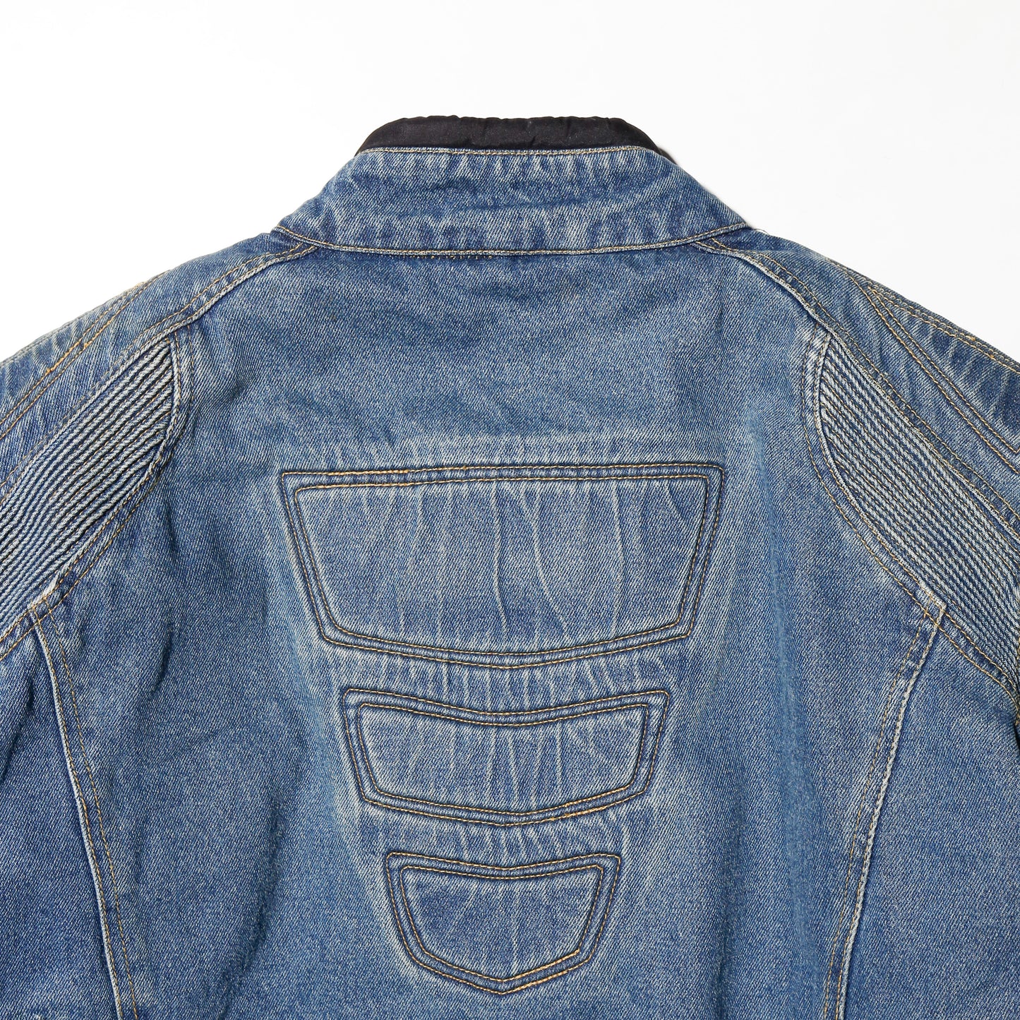 vintage 00's denim motorcycle jacket , detachable liner