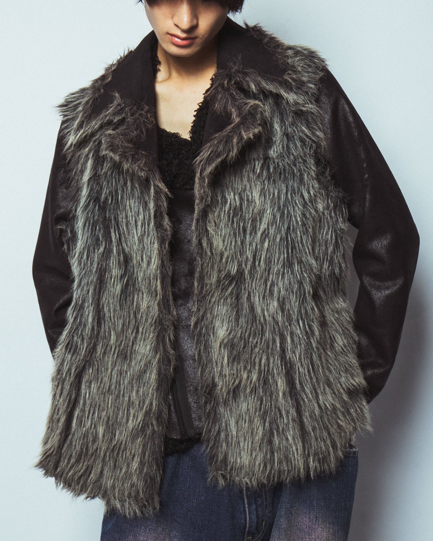 vintage reversible faux fur vest