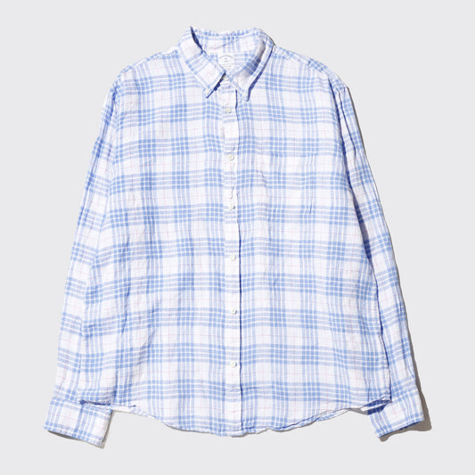 vintage brooks brothers check  linen shirt