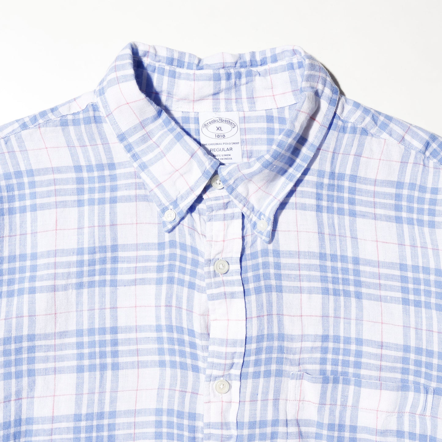 vintage brooks brothers check  linen shirt