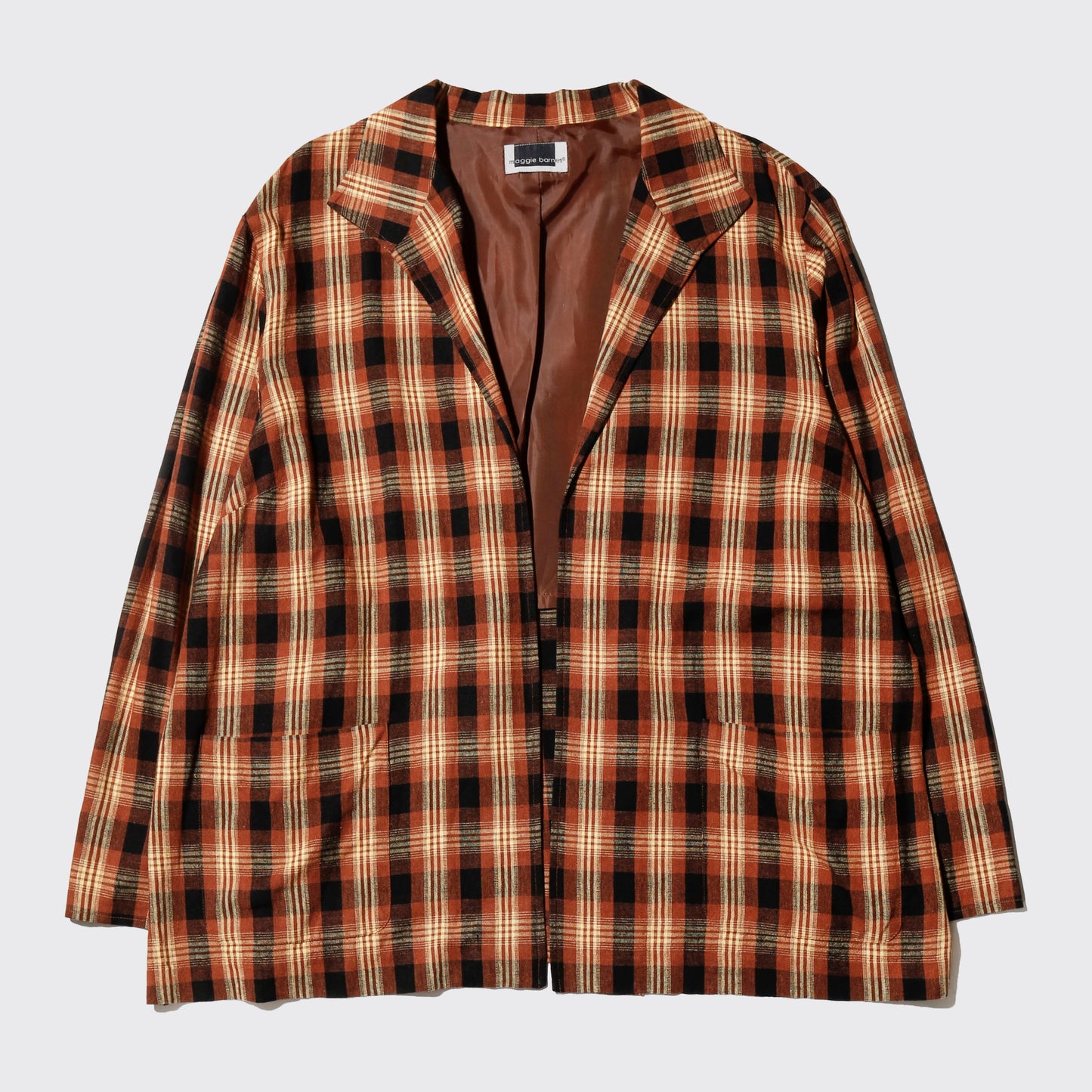 vintage ombre check linen jacket