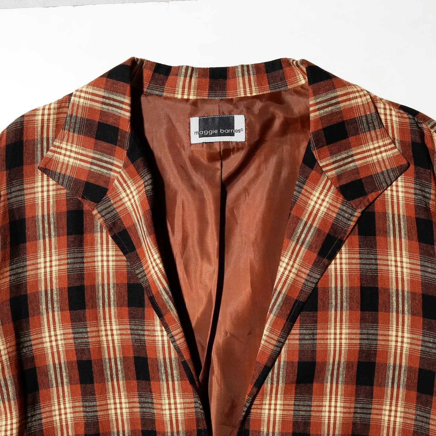 vintage ombre check linen jacket