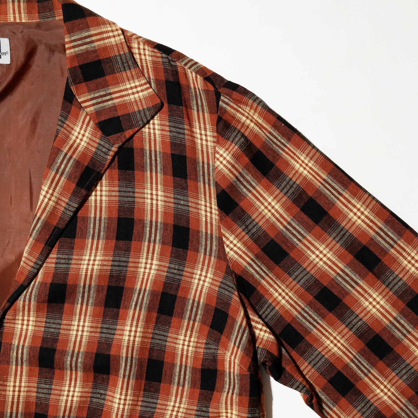 vintage ombre check linen jacket