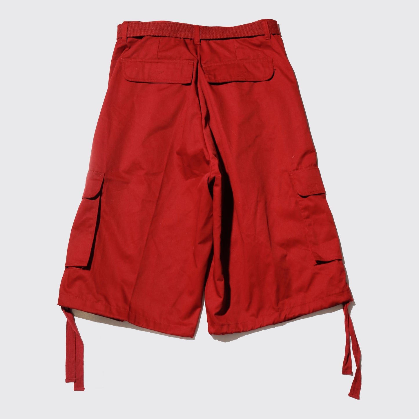 vintage belted center tuck cargo shorts