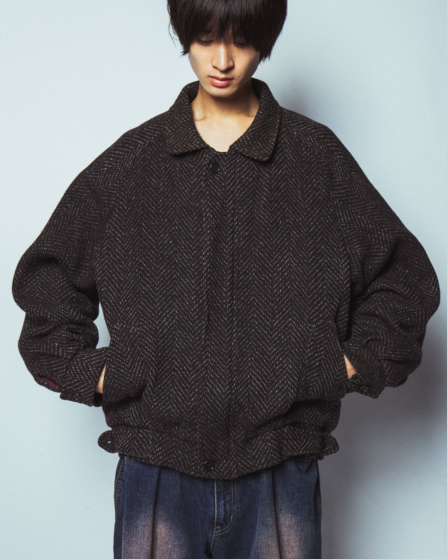 vintage euro herringbone tweed jacket