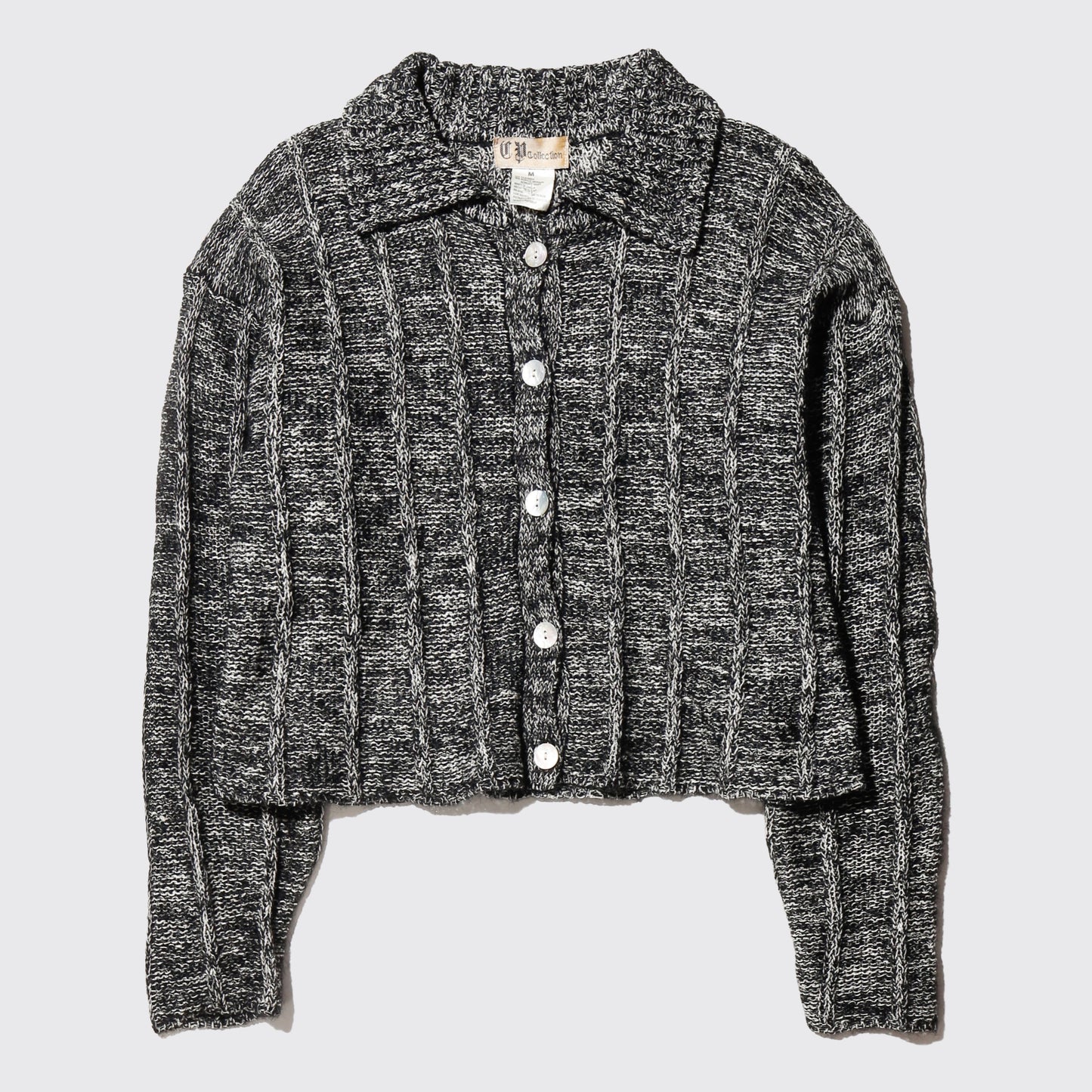 vintage melange silk cropped cardigan