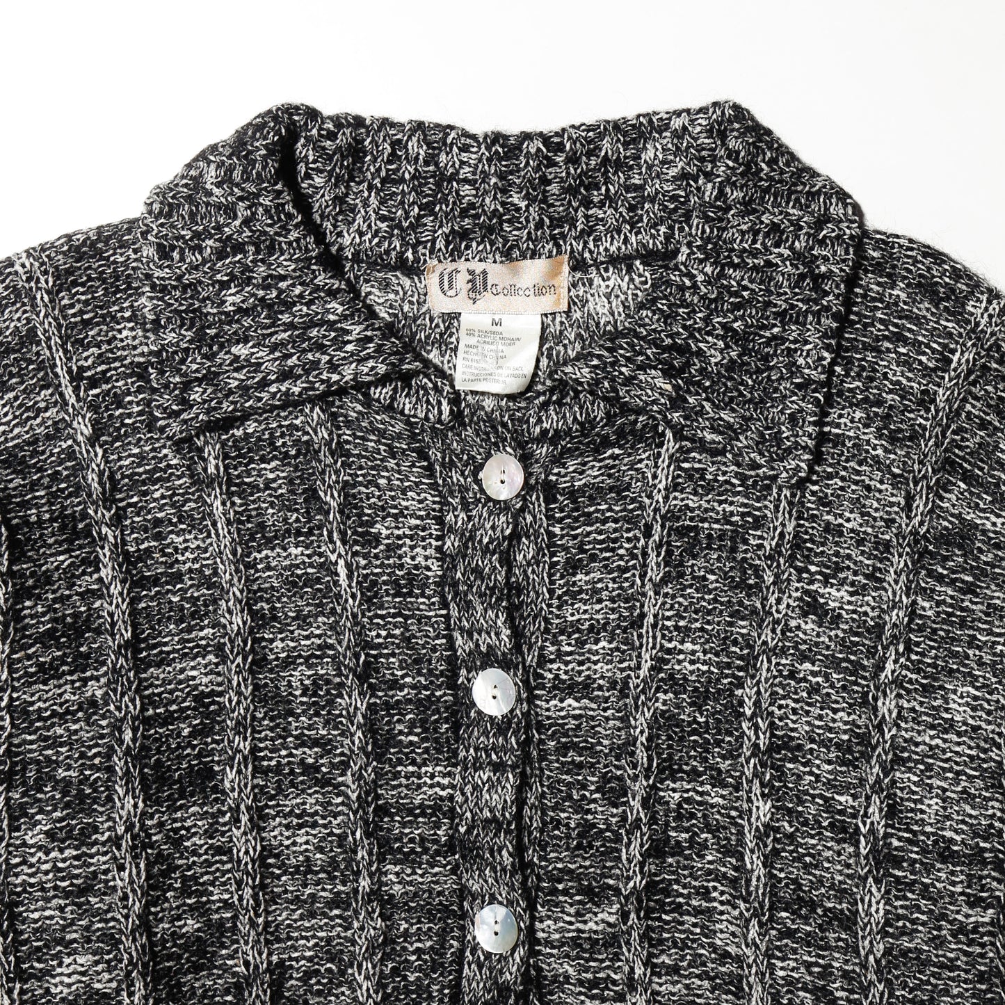 vintage melange silk cropped cardigan