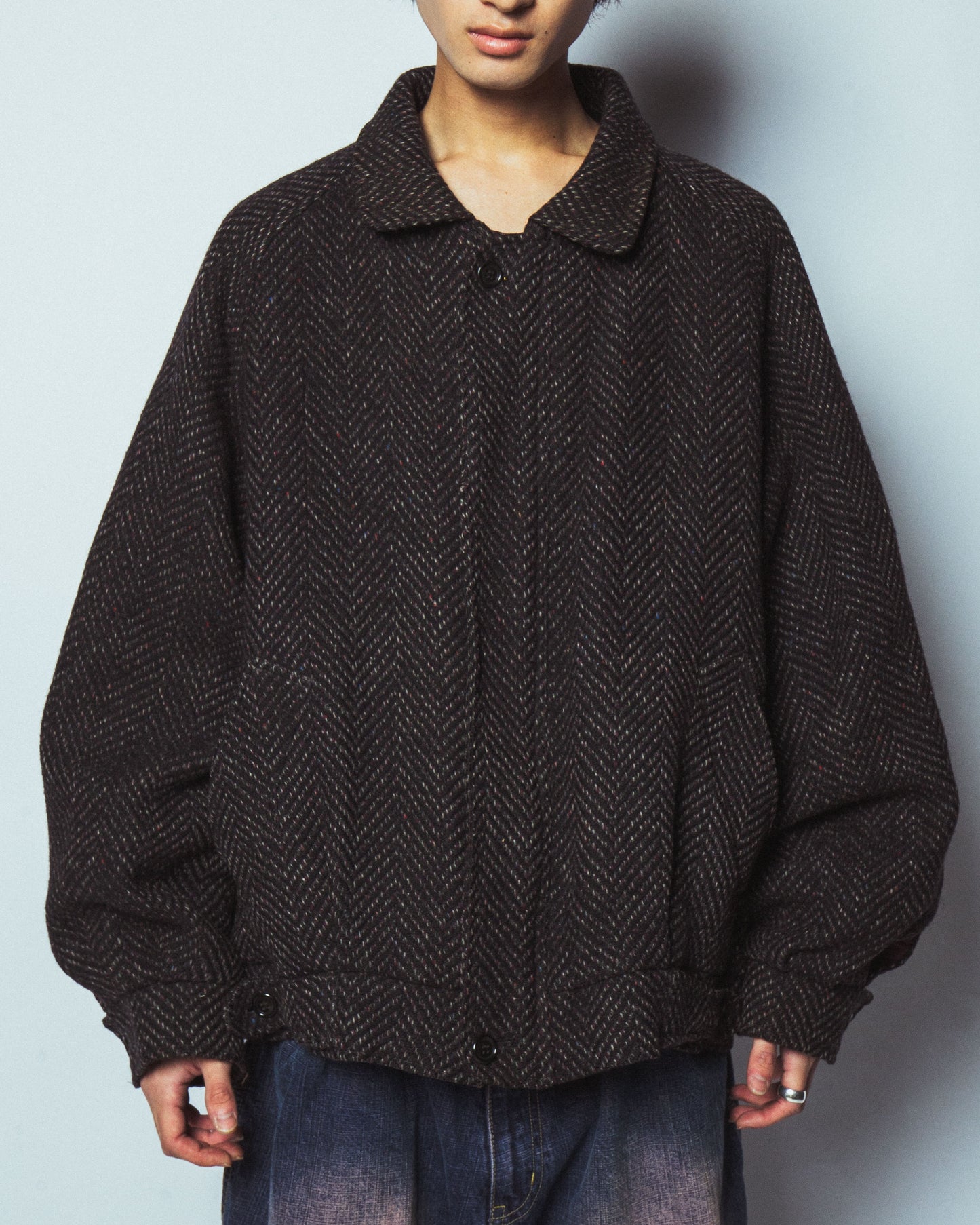 vintage euro herringbone tweed jacket