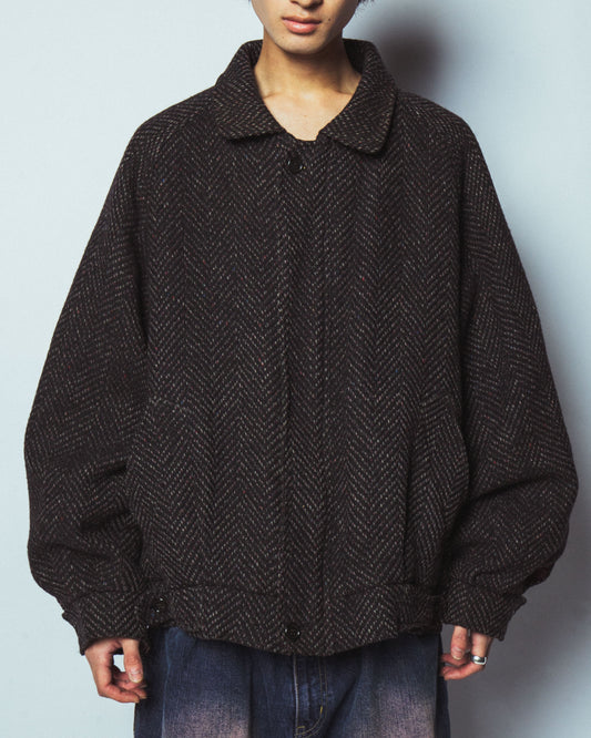 vintage euro herringbone tweed jacket