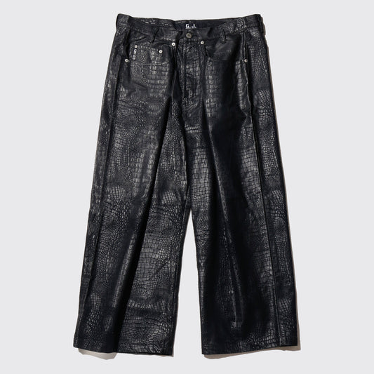 vintage guess center tuck faux croc trousers